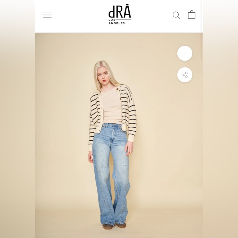 dRA LOS ANGELES (FROM ANTHROPOLOGIE) %100 COTTON AMARA STRIPED CARDIGAN - Picture 13 of 15